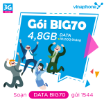 Gói BIG70 - Gói cước DATA vinaphone 70.000đ/1 tháng
