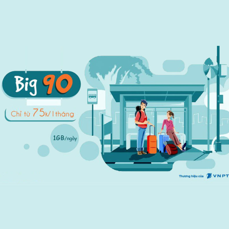 Gói BIG90 - Gói cước DATA vinaphone 90.000đ/1 tháng