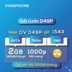 Gói D49P - Gói cước sim trả trước vinaphone 147.000đ/3 tháng