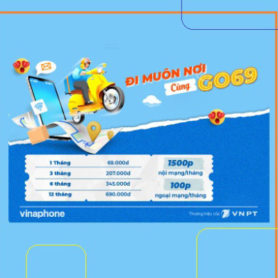 Gói GO69 - Gói cước sim trả trước vinaphone 69.000đ/1 tháng