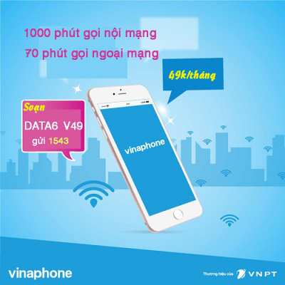 Gói V49 - Gói cước sim trả trước vinaphone 49.000đ/1 tháng