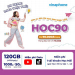 Gói HOC90 - Gói cước sim trả trước vinaphone 1.080.000đ/12 tháng