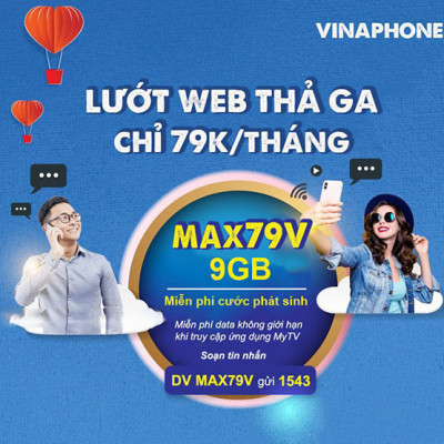 Gói MAX79V - Gói cước DATA vinaphone 79.000đ/1 tháng