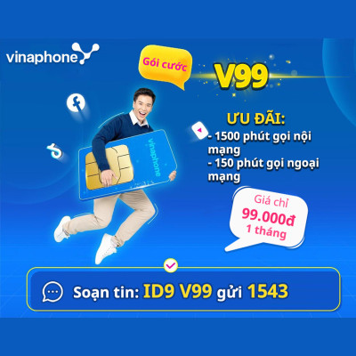 Gói V99 - Gói cước sim trả trước vinaphone 99.000đ/1 tháng